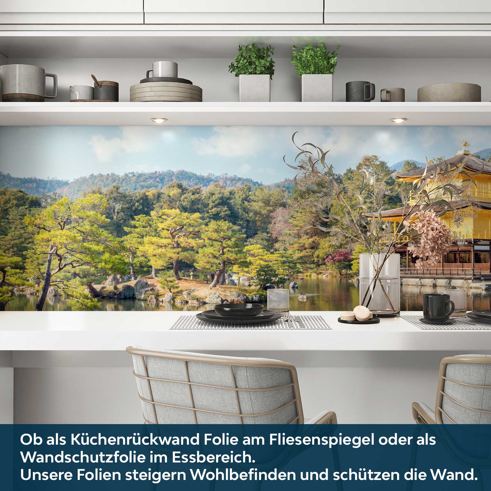 Küchenrückwand Folie Tempel Kyoto  Klebefolien & Küchenrückwand Folien